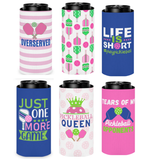 Pickleball Coozie - 12oz Slim Can Holder Sleeve: Pickleball Queen
