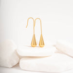 18K Gold PVD Stainless Steel Drop Earrings : Gold