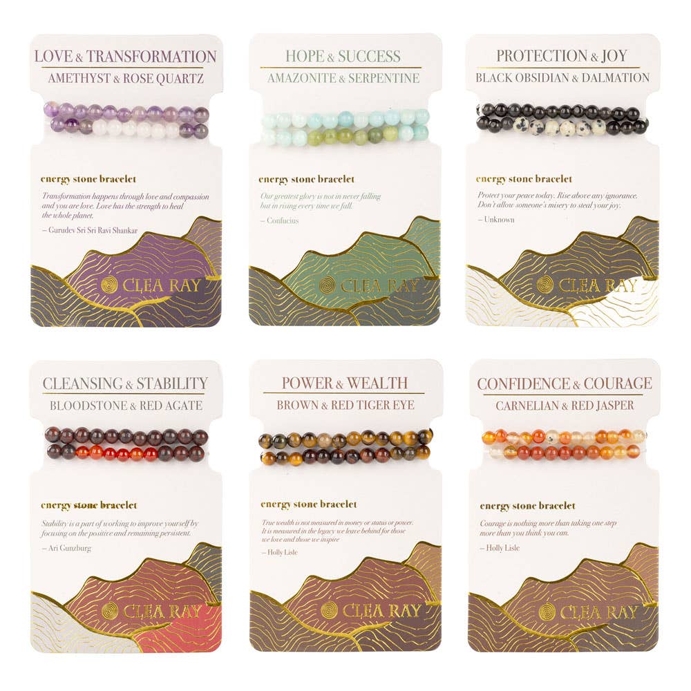 Crystal Gemstone Stretch Bracelets: WISDOM AND HEALTH