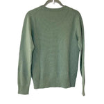 EMERALD COLLECTION Florida Mongolian Cashmere Crewneck Sweater in Sage Green Size L