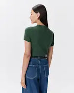 EMERALD COLLECTION "Florida" Mongolian Cashmere Short Sleeve in Forest Green - Size S