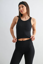 Venice Cloud Light Scoop Active Tank: Black