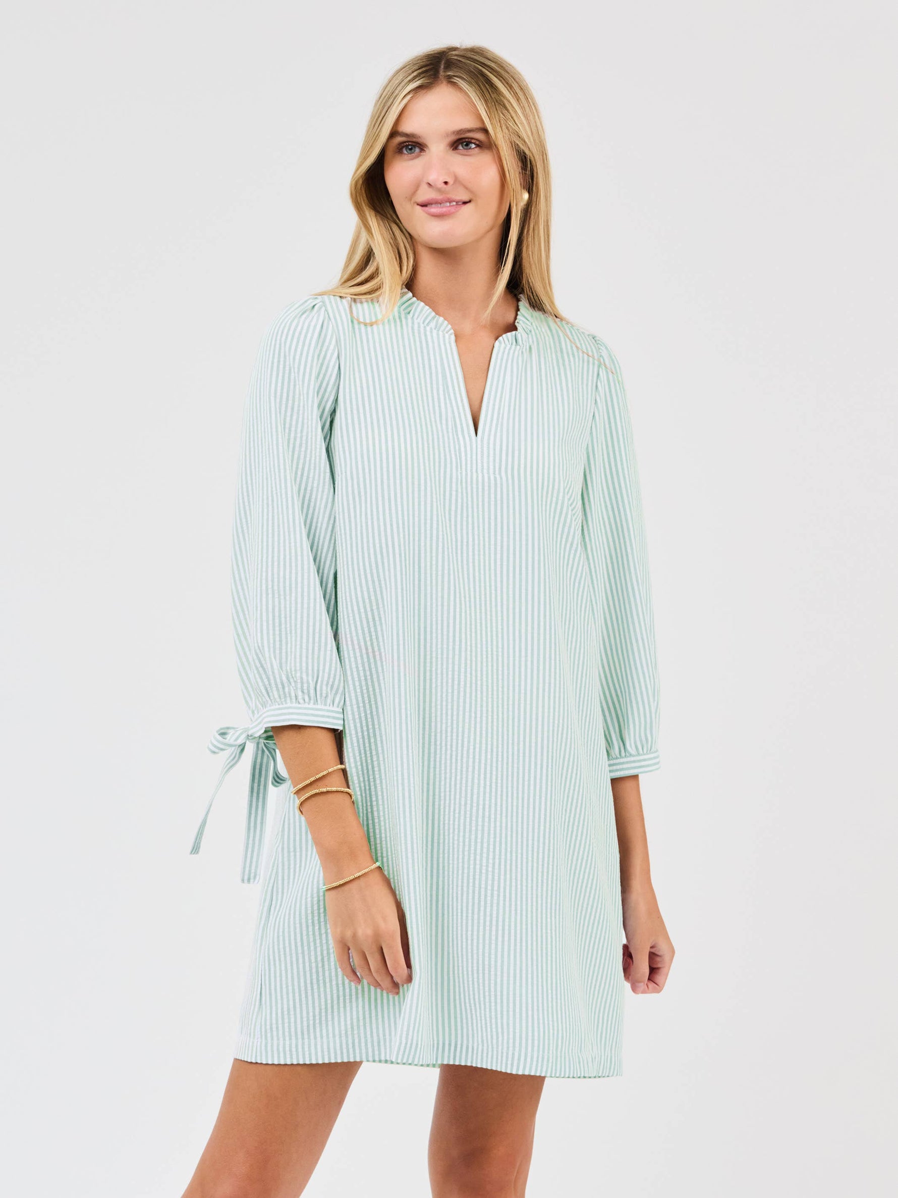 Lainey Dress | Seafoam/White: XS