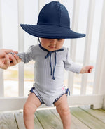 Girls Navy Swim Hat: 0-12m