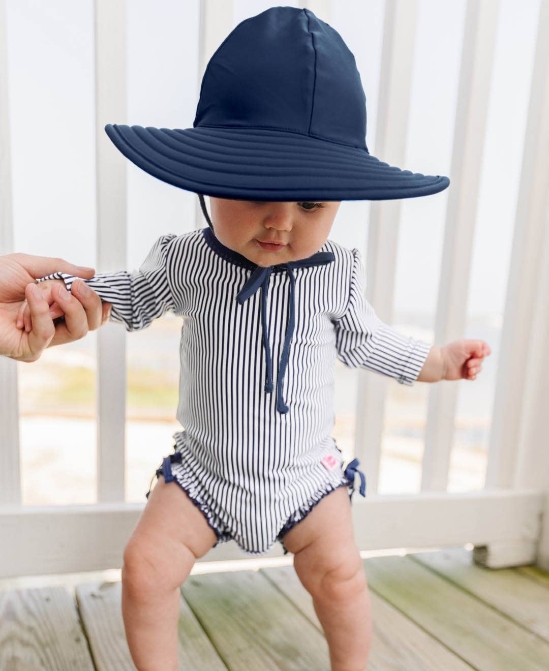 Girls Navy Swim Hat: 0-12m