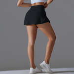 Women's Athletic Faux two-piece Quick-Dry Tennis Skirt: Blue / M