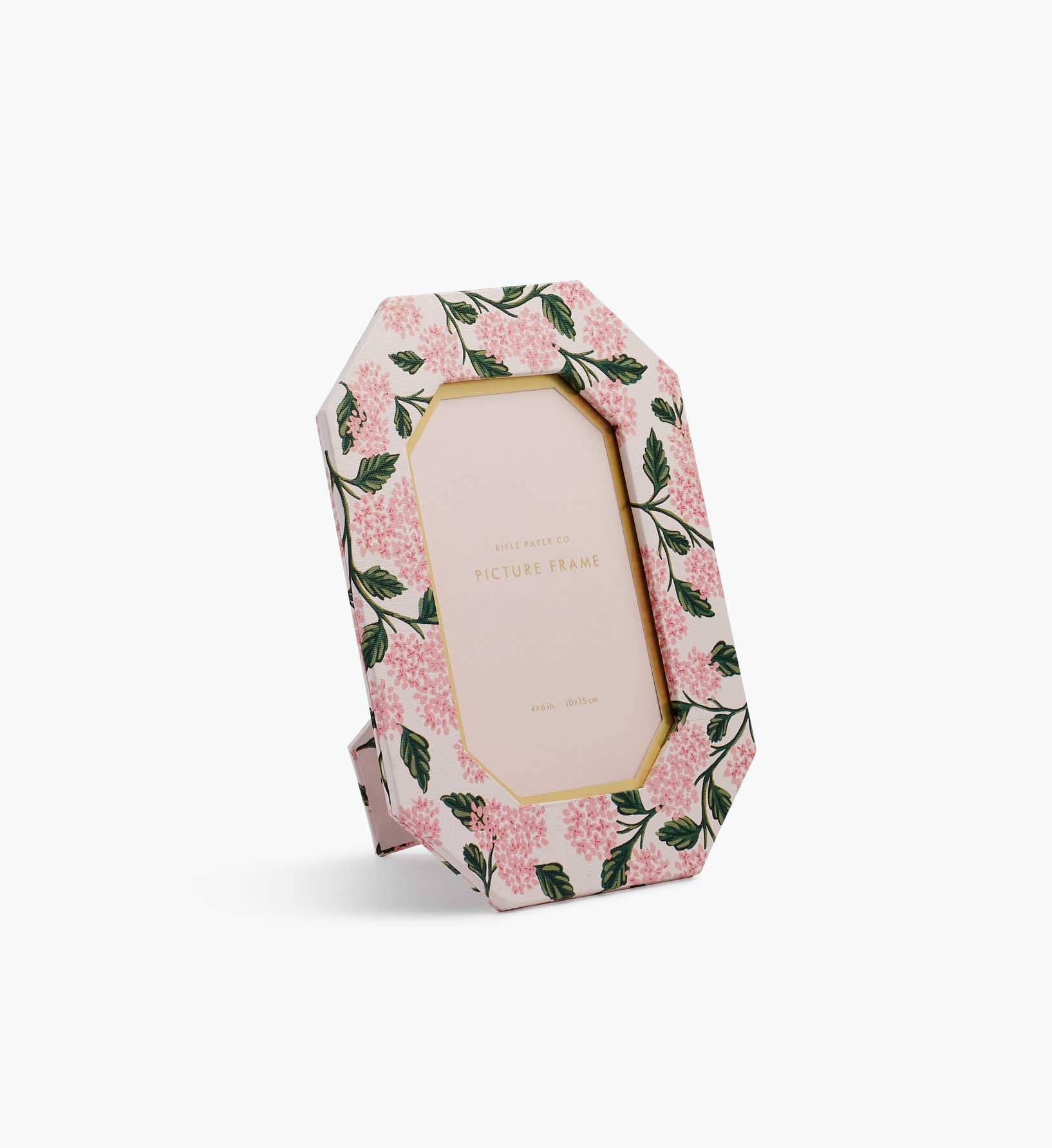 Pink Hydrangea Paper Wrapped Picture Frame