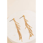 Textured Metallic Bar Charms Dangle Earrings