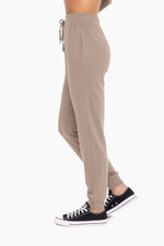 Mono B GREEN - Organic Cotton Blend Joggers: WARM GREY