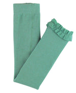 Girls Spruce Footless Ruffle Tights: Green / 6-12M