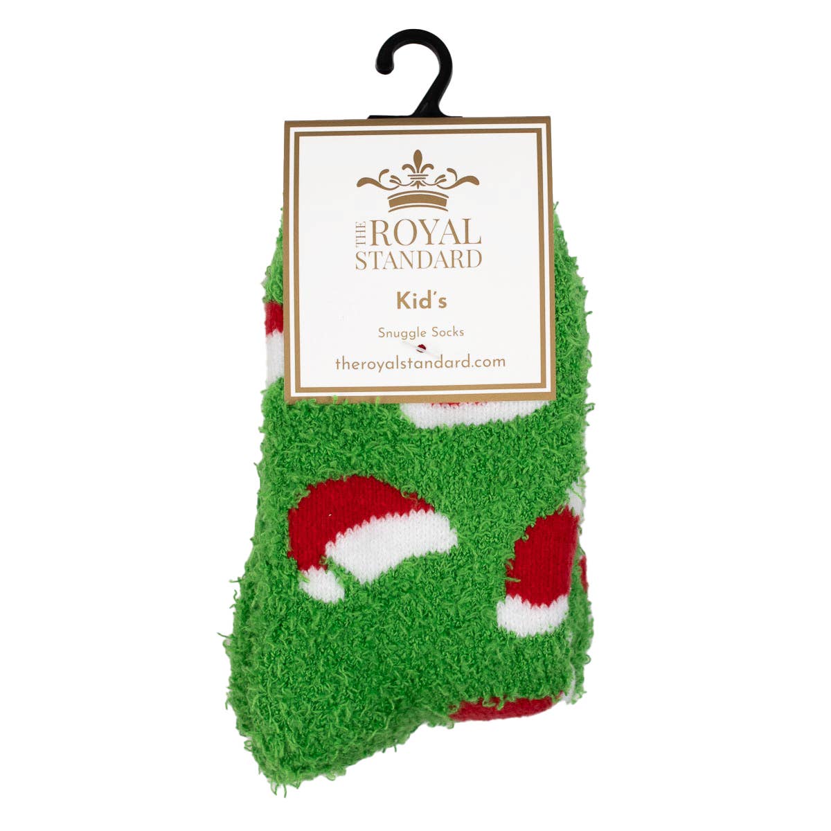 Kid's Santa Hat Snuggle Socks   Green/Red/White   -Asst.: S/M