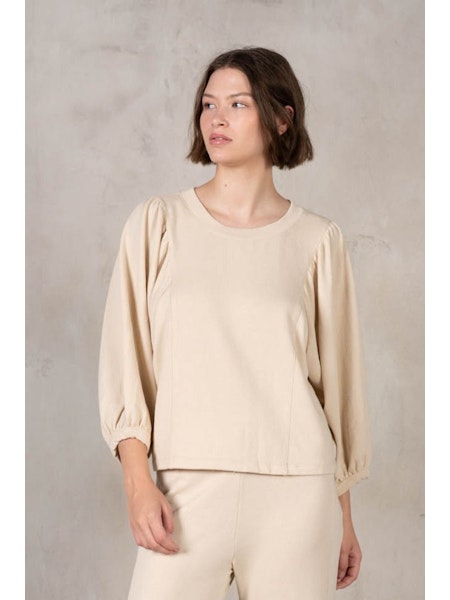 LaBiz Sweatshirt with Shirring Half Sleeve Cream