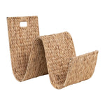 BLOOMINGVILLE Hand-Woven Water Hyacinth & Metal Tray/Magazine Holder