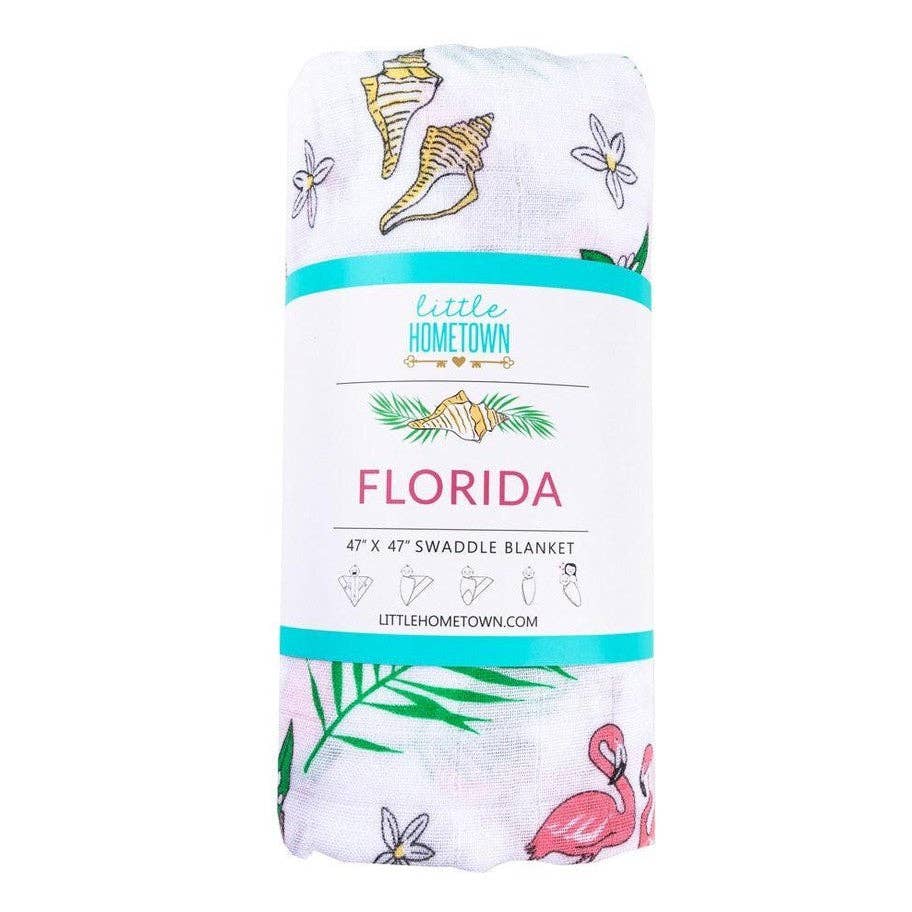 Florida Baby Muslin Swaddle Blanket (Floral) Breathable and Lightweight