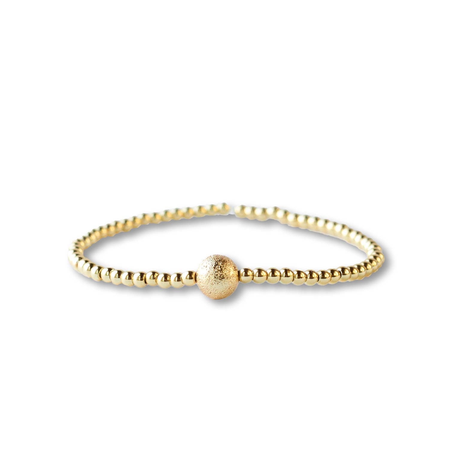 Lenny & Eva - Gold Beaded Bracelet: Duo Mixed Metals