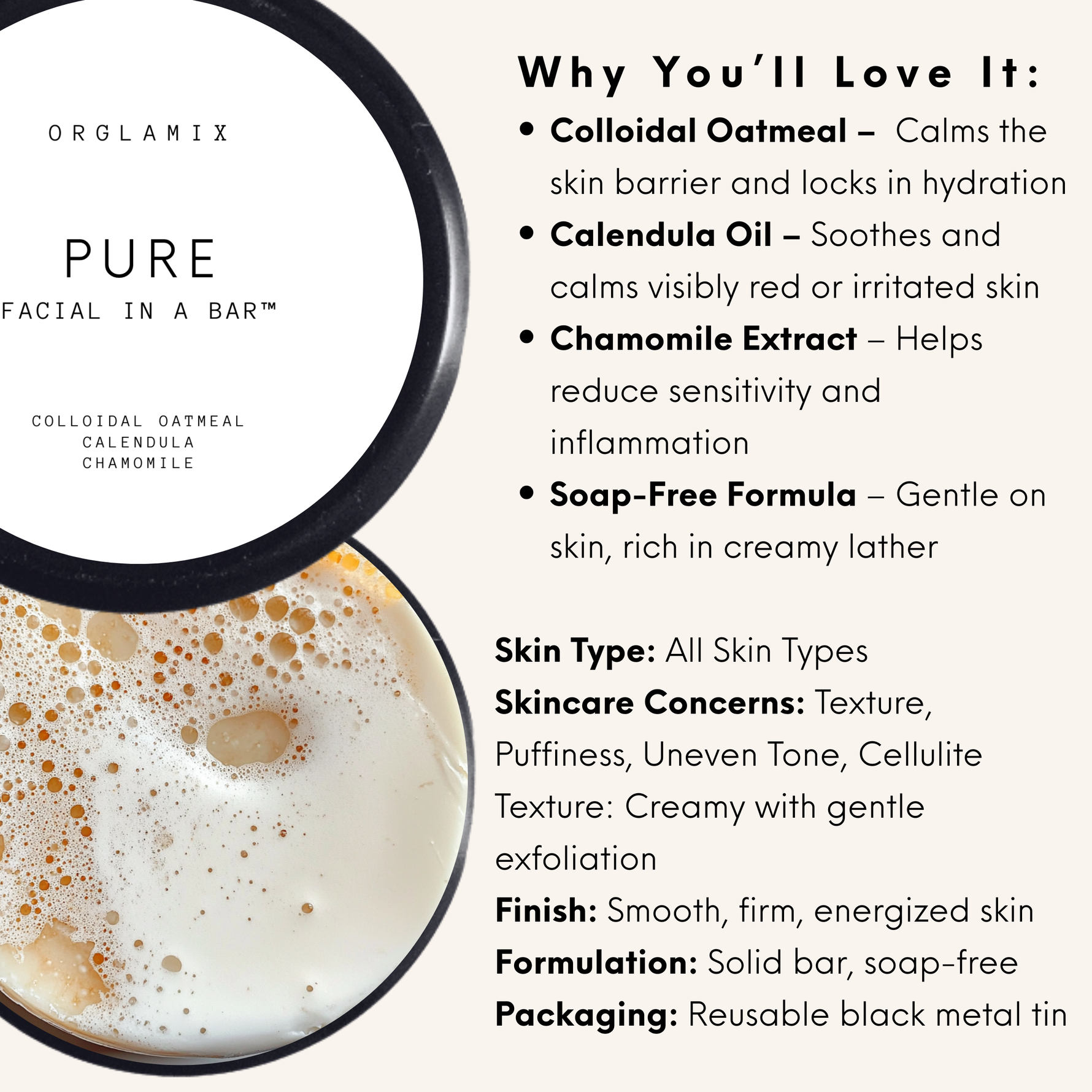 Pure Soothing Facial in a Bar™ | Oatmeal Soap Free Cleanser