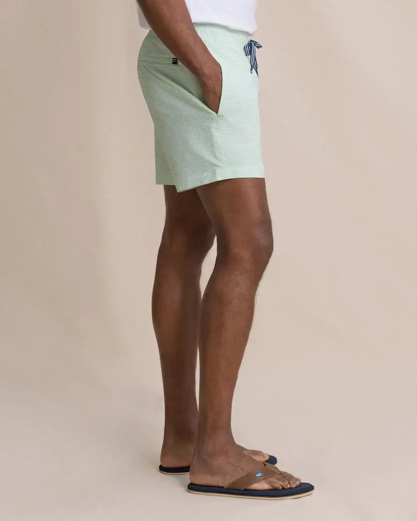 M Seersucker Stripe Swim Trunk: Green Ash - 2133 / M