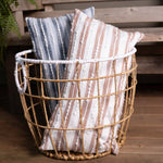 Romy 12X22" Handwoven Striped Indoor/Outdoor Throw Pillow: Blue