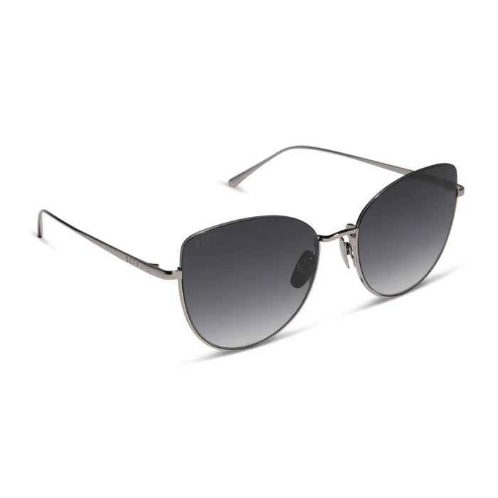 DIFF Kinsley Gunmetal Grey Gradient Sunglasses