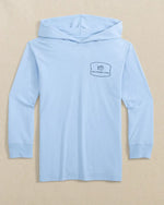 Y LS SJ Beach Badge Hoodie Tee: Cerulean - 3291 / XS