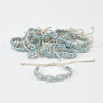 Beach Glass Woven Pull Bracelet Aqua
