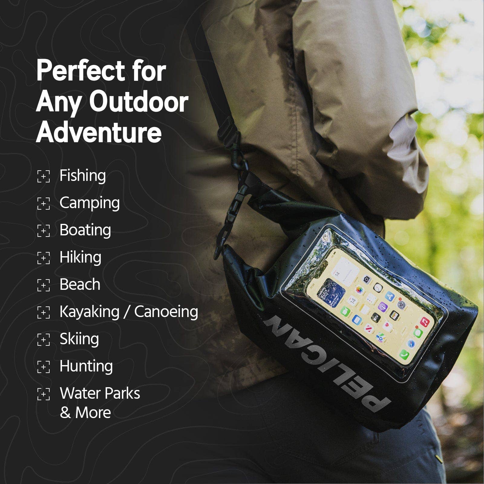 Pelican Marine Waterproof 5L Dry Bag (Stealth Black) - Phone Pouch: Stealth Black