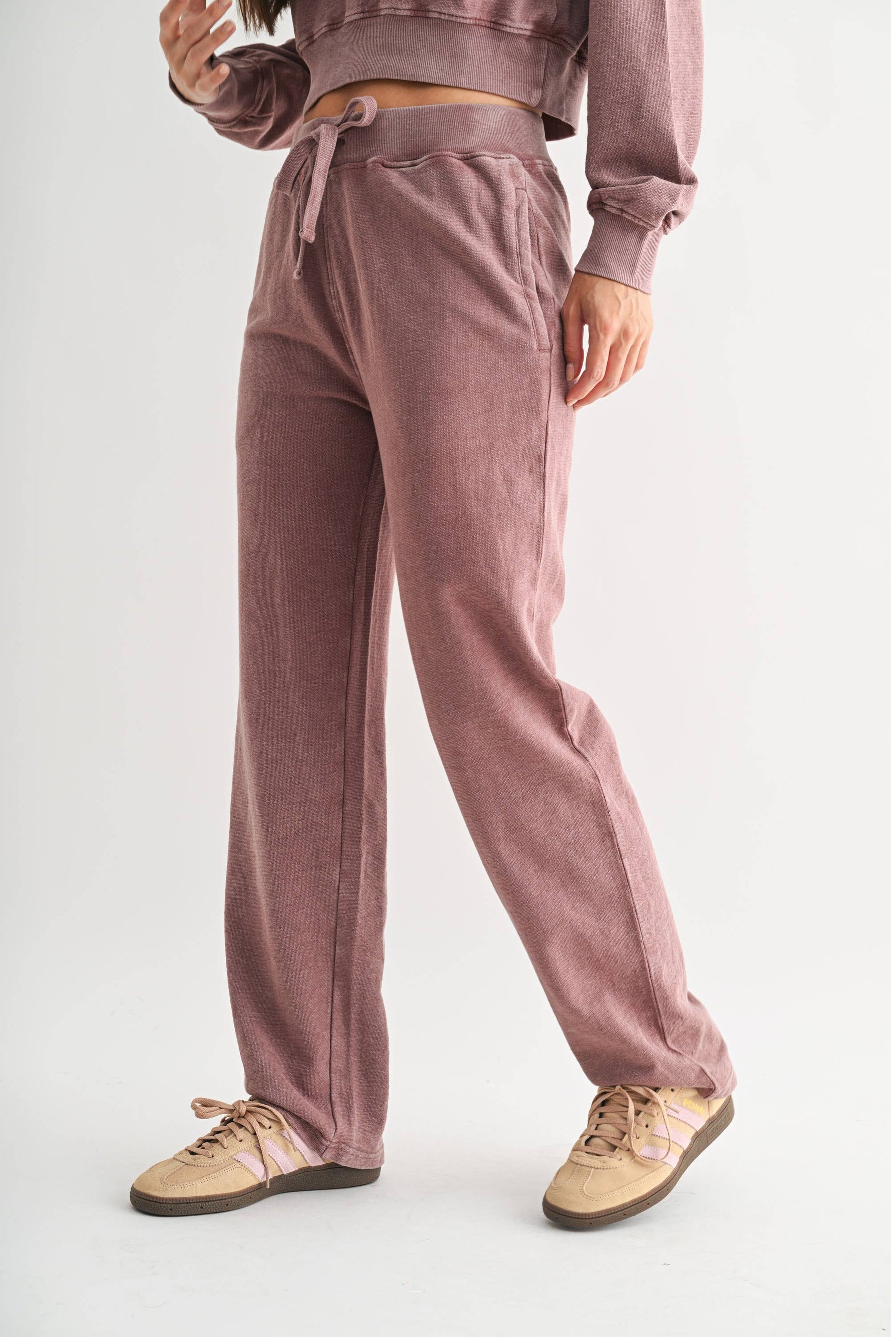 Highland Jacquard Lounge Pant: ROSE TAUPE