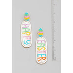 Seed Beaded Happy Easter Earrings