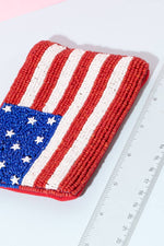 American Flag Beaded Coin Purse