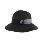 CC Color Block Ribbon Band Trim Cloche Sun Hat: White