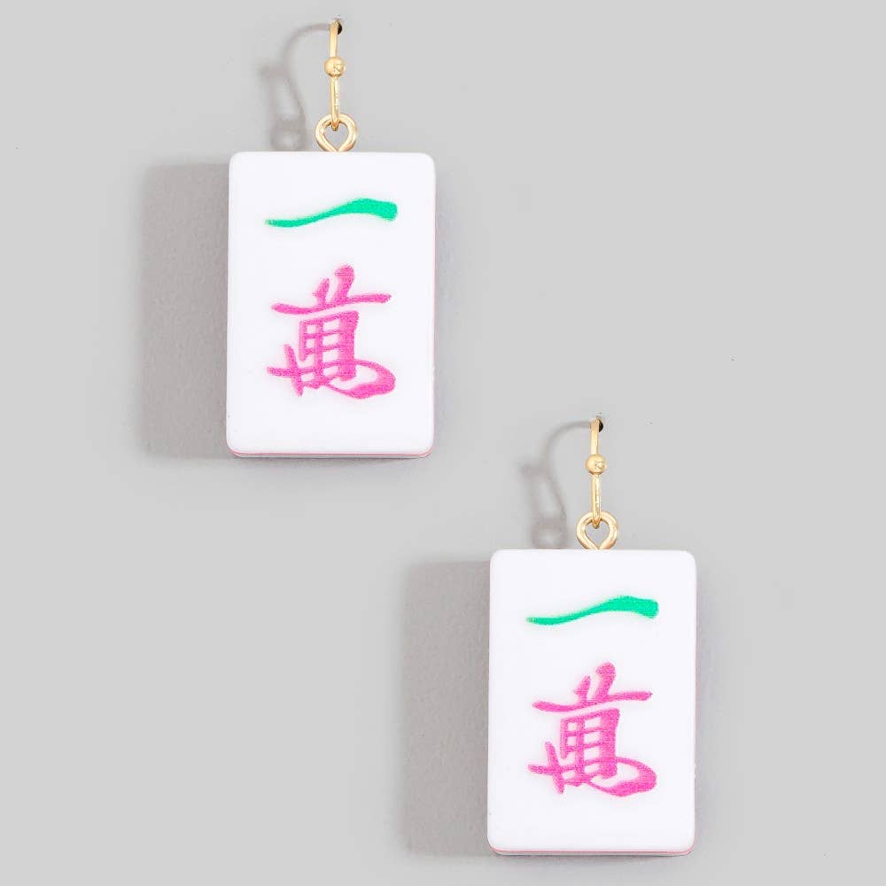 Assorted Mahjong Tile Acrylic Earrings