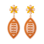 Football Rhinestones Beaded Earrings