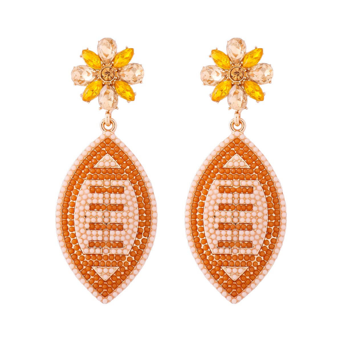 Football Rhinestones Beaded Earrings