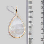 Gold Bezel Iridescent Shell Dangle Earrings