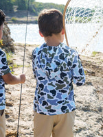 Boys Fish Camo Catch Performance Hooded Shirt: Multi-Color / 2T