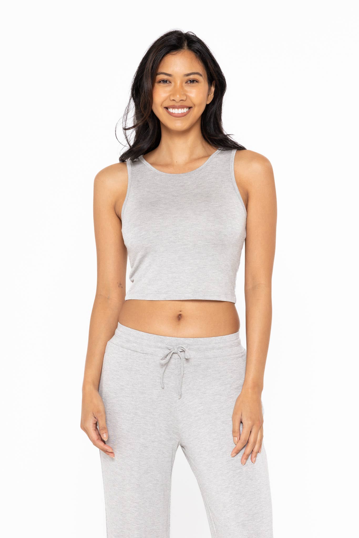 Lounge Terry Tank Top: HEATHER GREY
