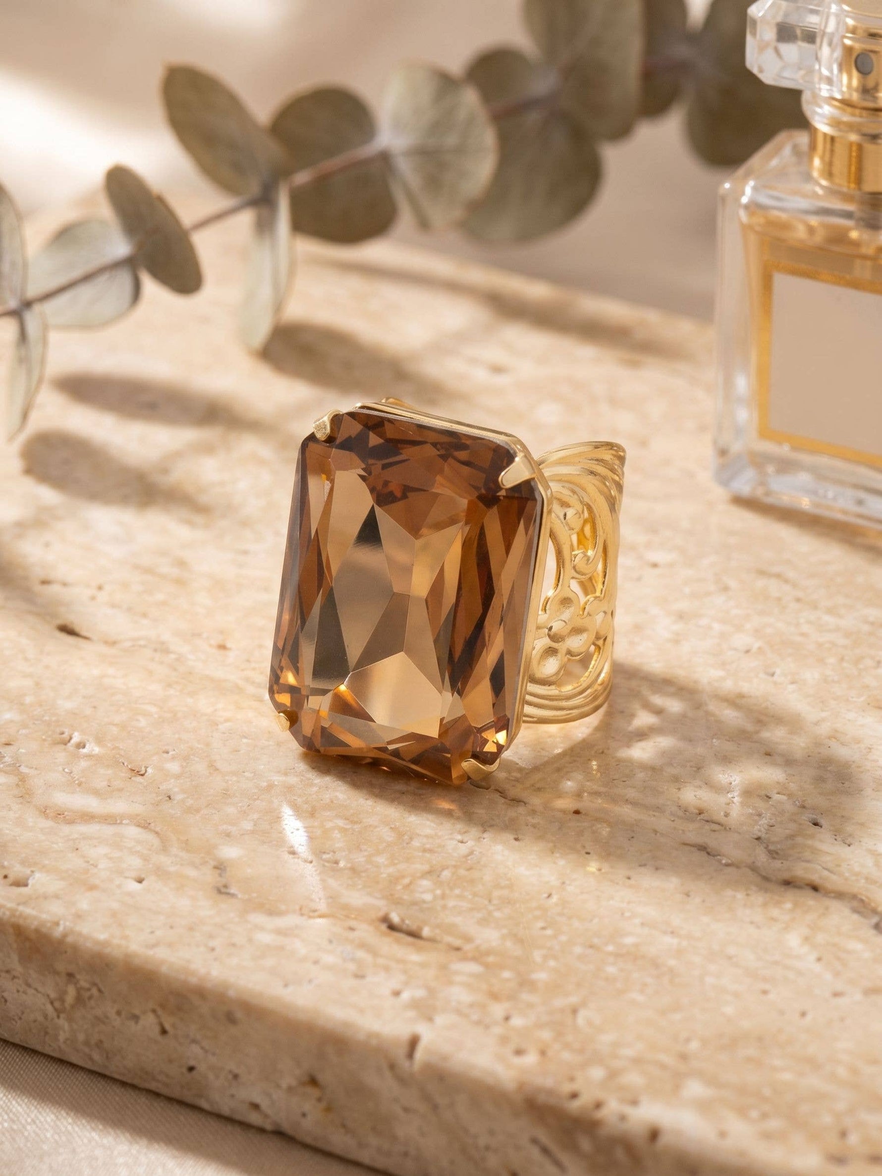 Viretta Adjustable Cocktail Ring - RBT67BGLC: Beige