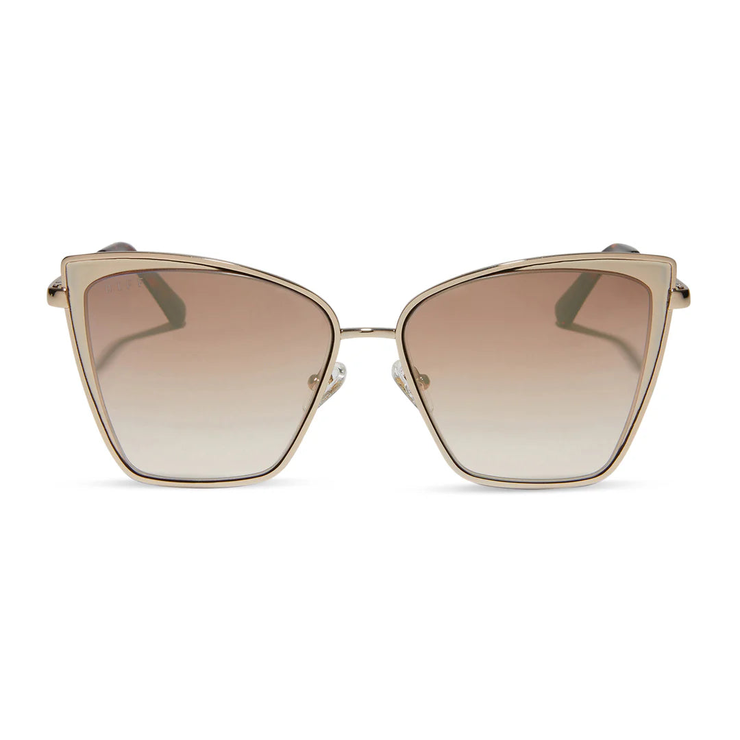 DIFF Becky Gold Flash Brown Gradient Sunglasses