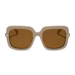 DIFF Sandra Almond Brown Gold Flash Sunglasses