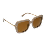 DIFF Sandra Almond Brown Gold Flash Sunglasses