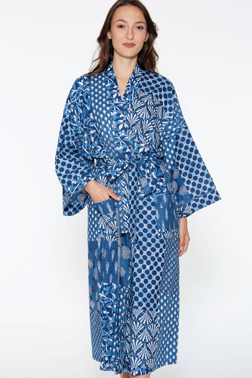 Rani Kimono Robes: Red Multi Birds