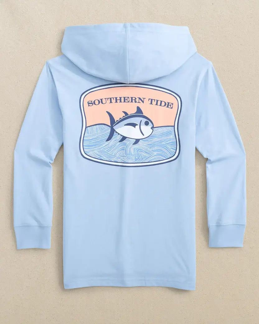 Y LS SJ Beach Badge Hoodie Tee: Cerulean - 3291 / XL
