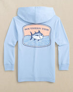Y LS SJ Beach Badge Hoodie Tee: Cerulean - 3291 / S