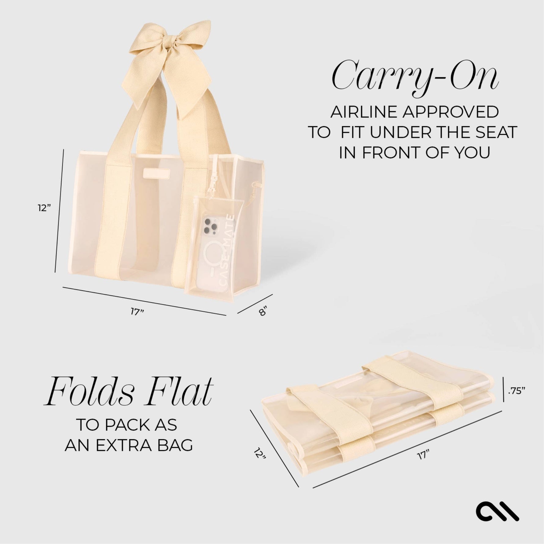 Special Edition Bow Ecru Raffia Jelly Tote With Phone Pouch