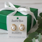 Langford Pearl Halo Studs
