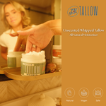 Unscented Whipped Tallow – All-Natural Moisturizer | Pure Beef Tallow Cream for Face & Body |Lady May Handmade, Preservative-Free Skincare: 9oz