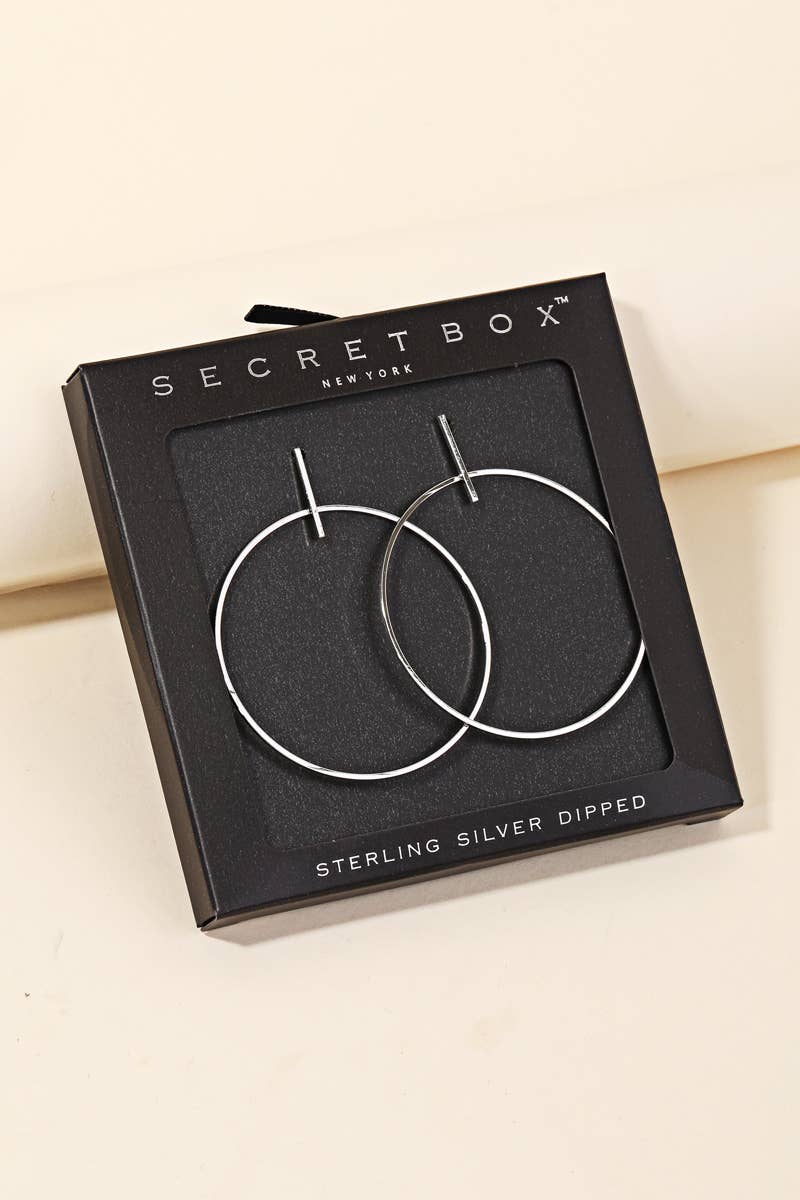 Gold Dipped Thin Hoop Drop Earring