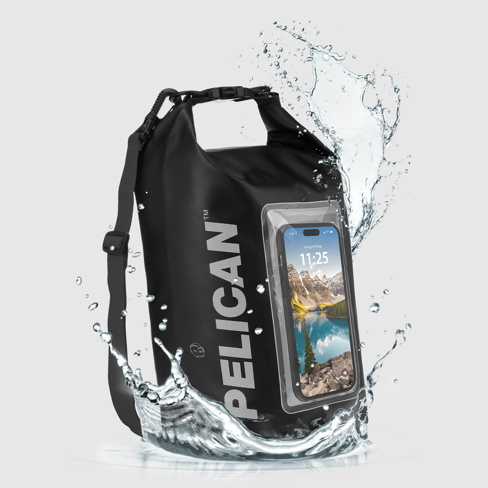 Pelican Marine Waterproof 5L Dry Bag (Stealth Black) - Phone Pouch: Stealth Black