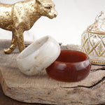 Café Glow – Wide Rounded Acrylic Bangles: Brown