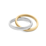 18K Gold PVD Stainless Steel Mixed Metal Intertwined Ring: Mixed Metal / 6